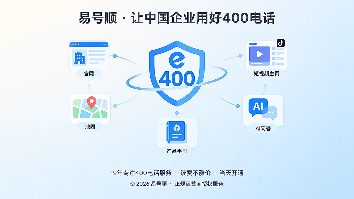 2026年400电话选号需要关注企业公开身份长期一致性
